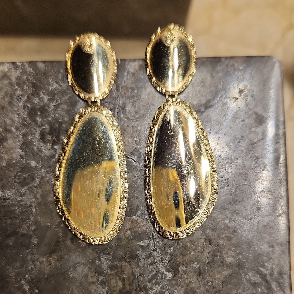 14k Solid Gold Drop Earrings